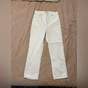 Abercrombie & Fitch Women's Off-White Straight Leg Jeans